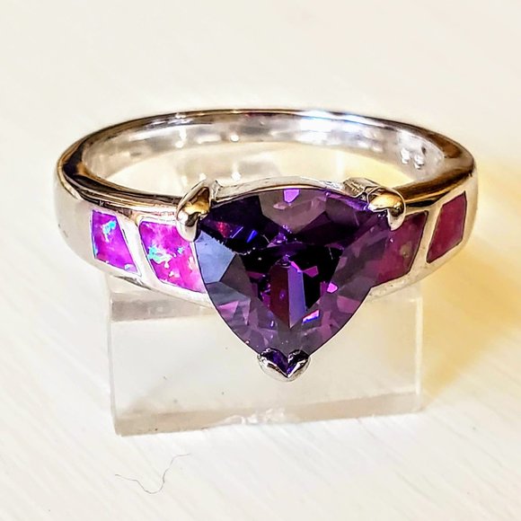 Jewelry - Trillion Amethyst & Opal Ring